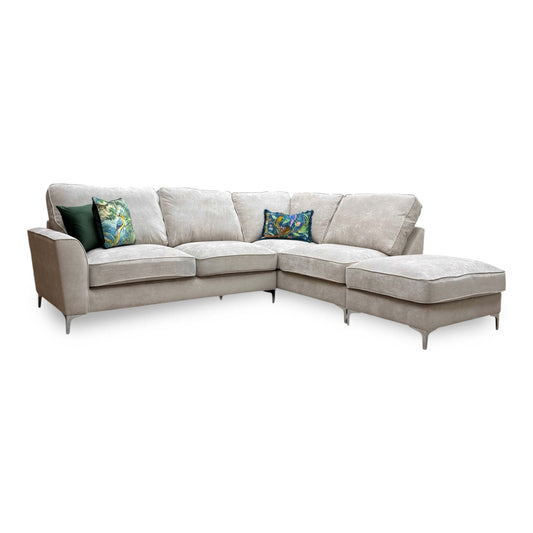 ‘Legend’ Kingston Silver Fabric Right Hand Facing Classic Back Corner Sofa