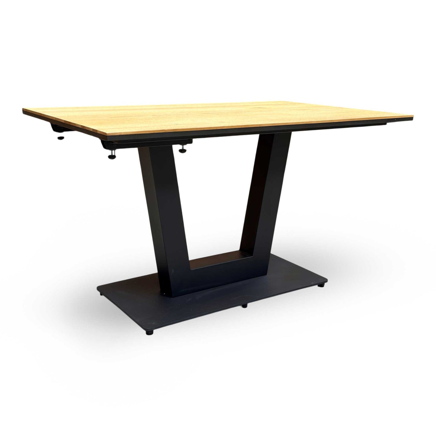 ‘Venus’ Earth Finish Solid Oak 135cm Fixed Dining Table + Extension Leaf