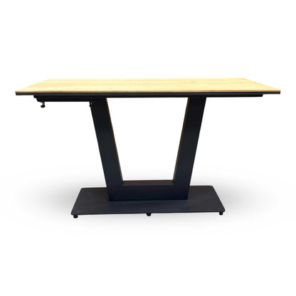 ‘Venus’ Earth Finish Solid Oak 135cm Fixed Dining Table + Extension Leaf