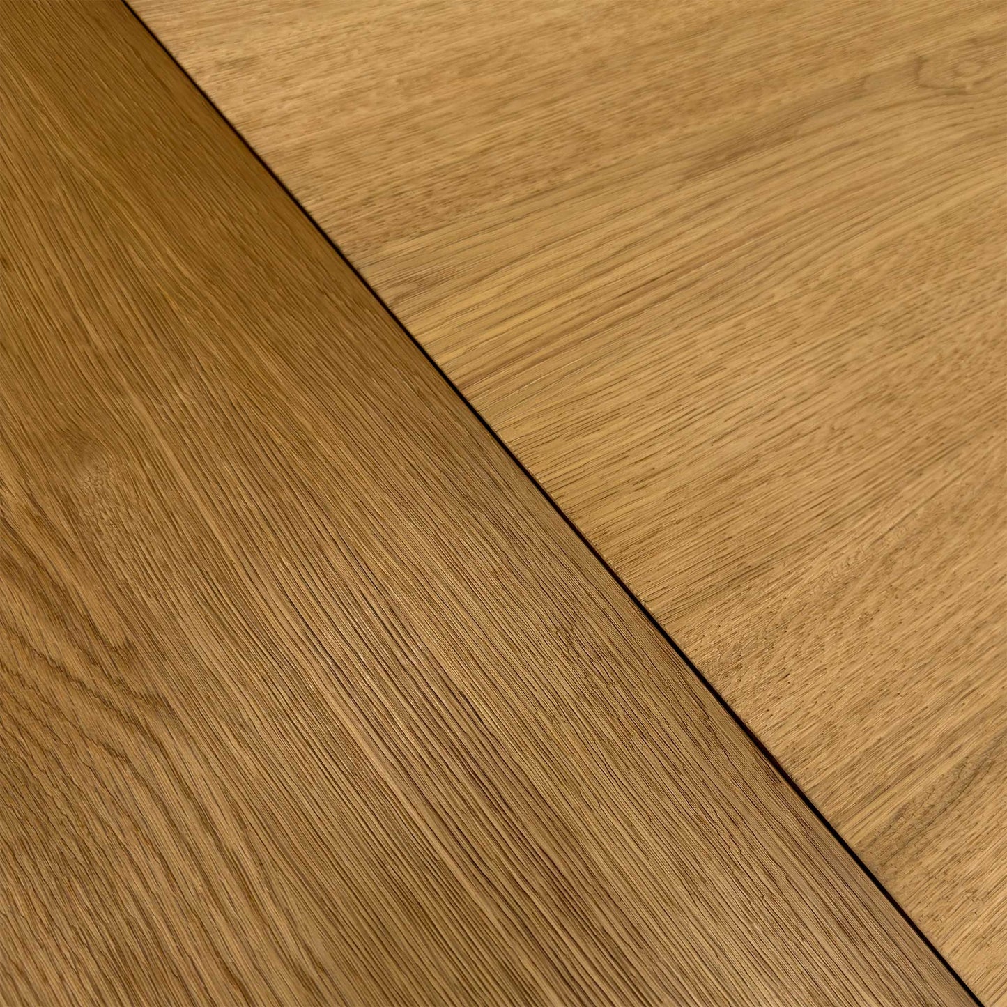 ‘Venus’ Earth Finish Solid Oak 135cm Fixed Dining Table + Extension Leaf