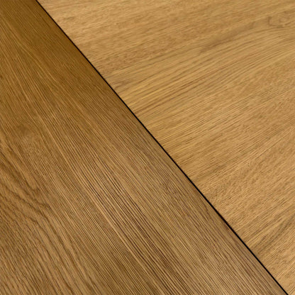 ‘Venus’ Earth Finish Solid Oak 135cm Fixed Dining Table + Extension Leaf