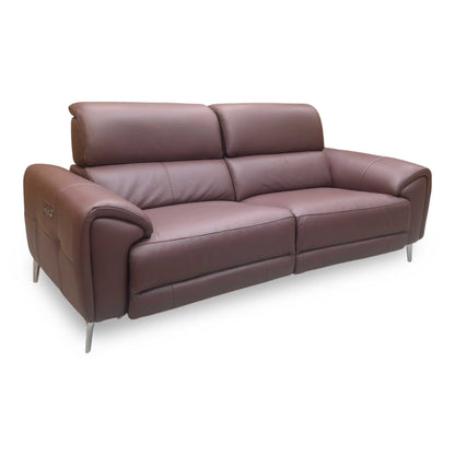 ‘Vino’ Cat-40:30 Oslo Mulberry Burgundy 3 Seater Power Recliner Sofa with Power Headrests