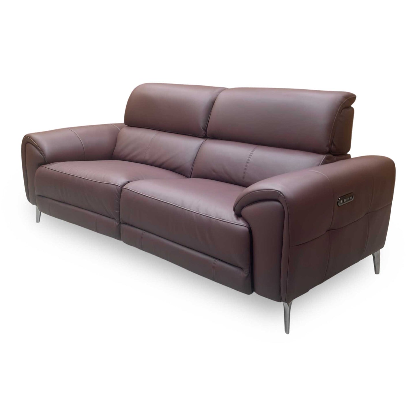 ‘Vino’ Cat-40:30 Oslo Mulberry Burgundy 3 Seater Power Recliner Sofa with Power Headrests