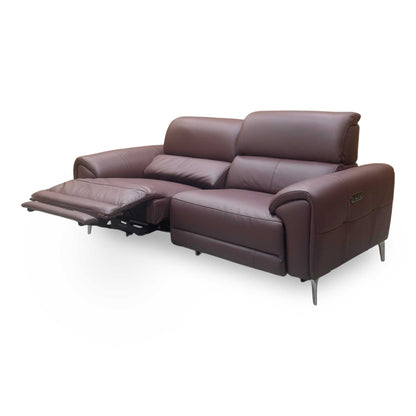 ‘Vino’ Cat-40:30 Oslo Mulberry Burgundy 3 Seater Power Recliner Sofa with Power Headrests