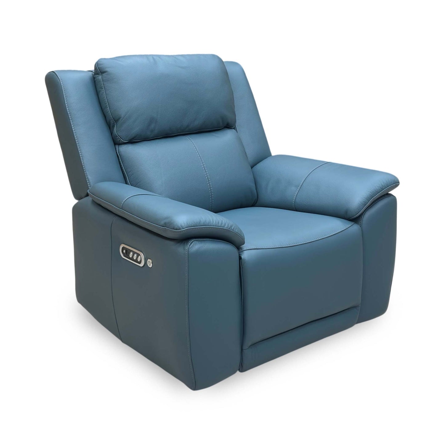‘Utah’ Midnight Jade Teal Matte Le-9324 Leather Power Recliner Armchair with  Power Headrest, Power Lumbar and Heated Seat