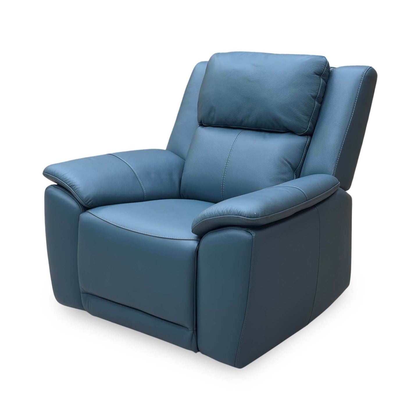 ‘Utah’ Midnight Jade Teal Matte Le-9324 Leather Power Recliner Armchair with  Power Headrest, Power Lumbar and Heated Seat