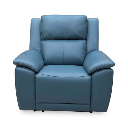 ‘Utah’ Midnight Jade Teal Matte Le-9324 Leather Power Recliner Armchair with  Power Headrest, Power Lumbar and Heated Seat