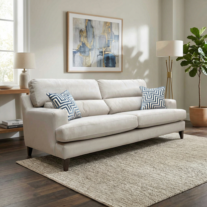 ‘Romilly’ Qui193 Quiet Fawn Oatmeal Wa Ft Velvet 4 Seater Sofa