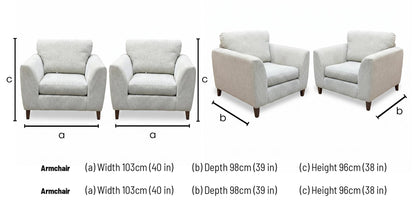 ‘Pippa’ Spring Sea Grey Sky Wd Ft Woven Fabric Chair Set