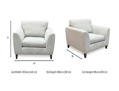 ‘Pippa’ Spring Sea Grey Sky Wd Ft Woven Fabric Chair