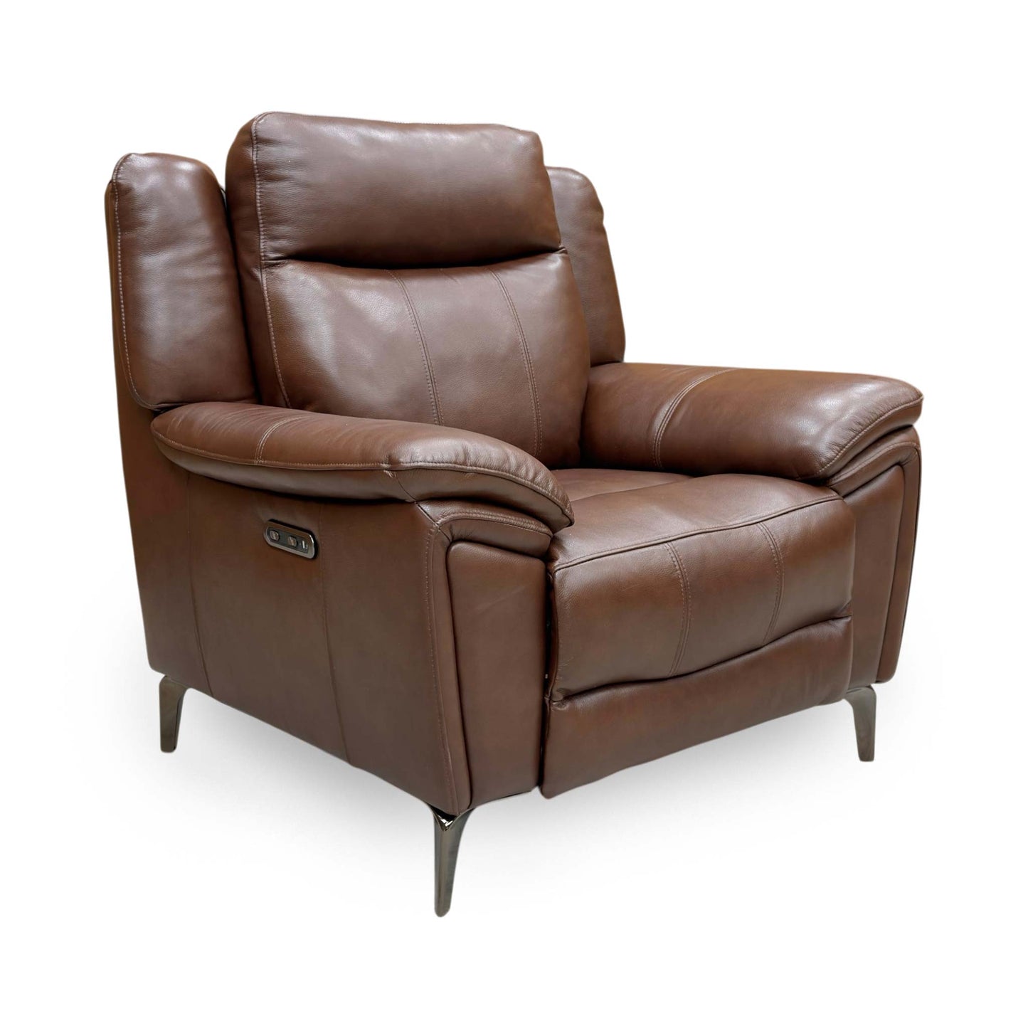 'Panache’ Chocolate Brown Cat-60:08 Leather Power Recliner Chair