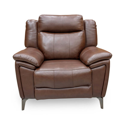 'Panache’ Chocolate Brown Cat-60:08 Leather Power Recliner Chair
