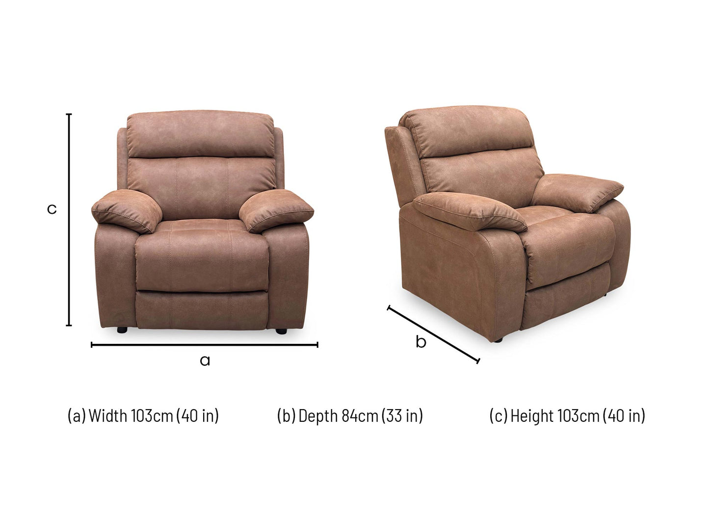 ‘Moreno' Bfa-Blj-R05 Hazelnut Suede Fabric Armchair
