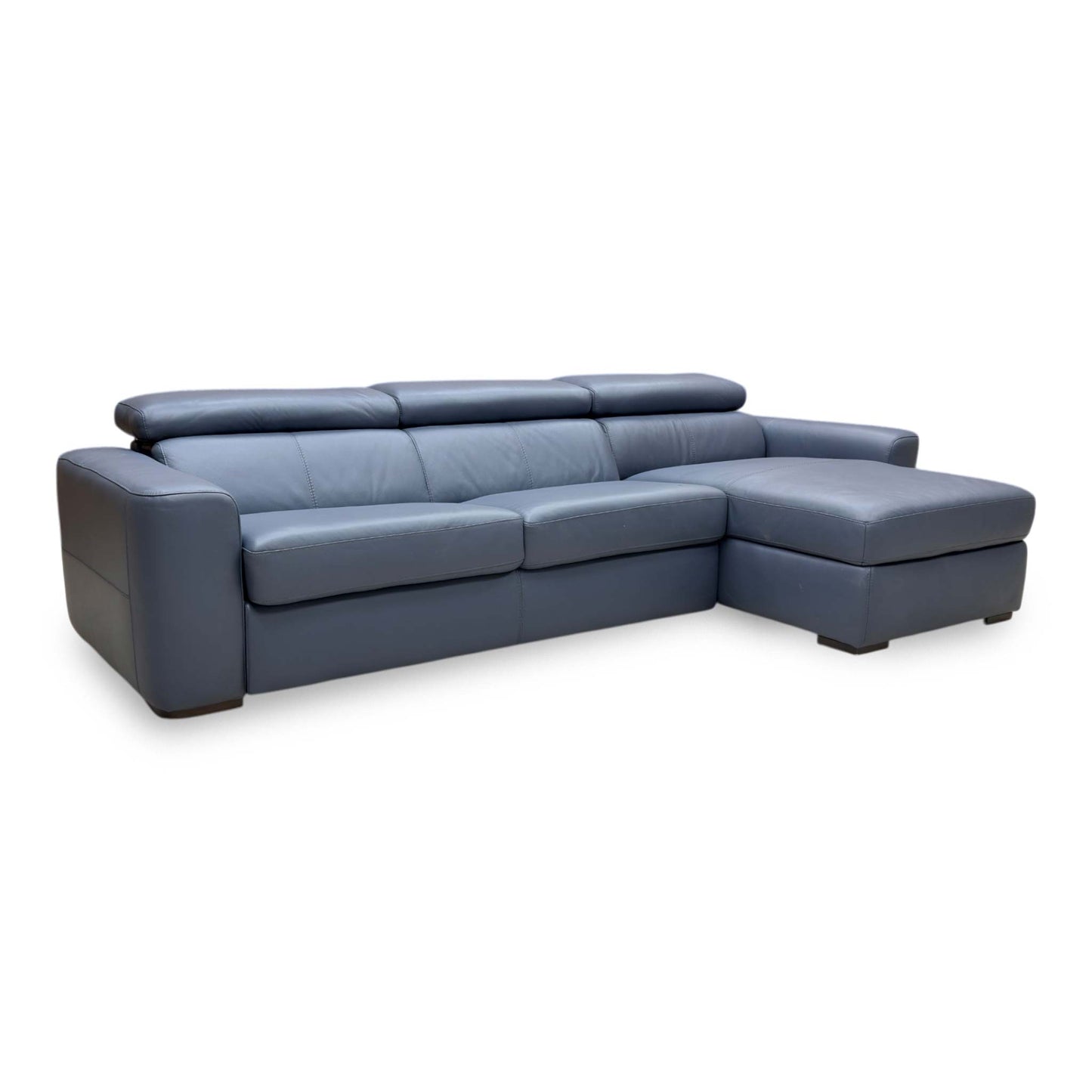 World of Leather ‘Infinity’ Nc-313e Ocean Blue Leather Right Hand Facing Corner Chaise Sofa with Storage