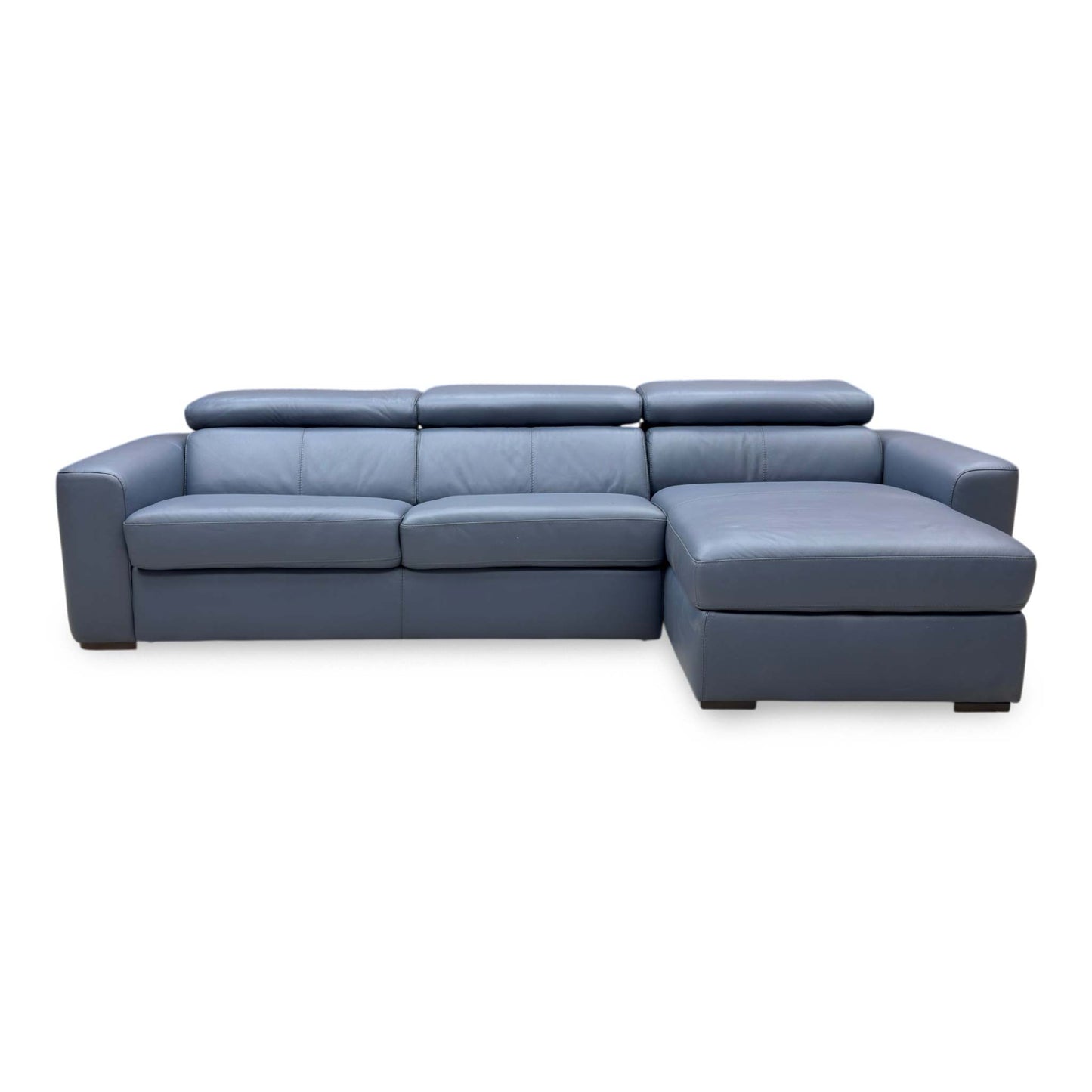 World of Leather ‘Infinity’ Nc-313e Ocean Blue Leather Right Hand Facing Corner Chaise Sofa with Storage