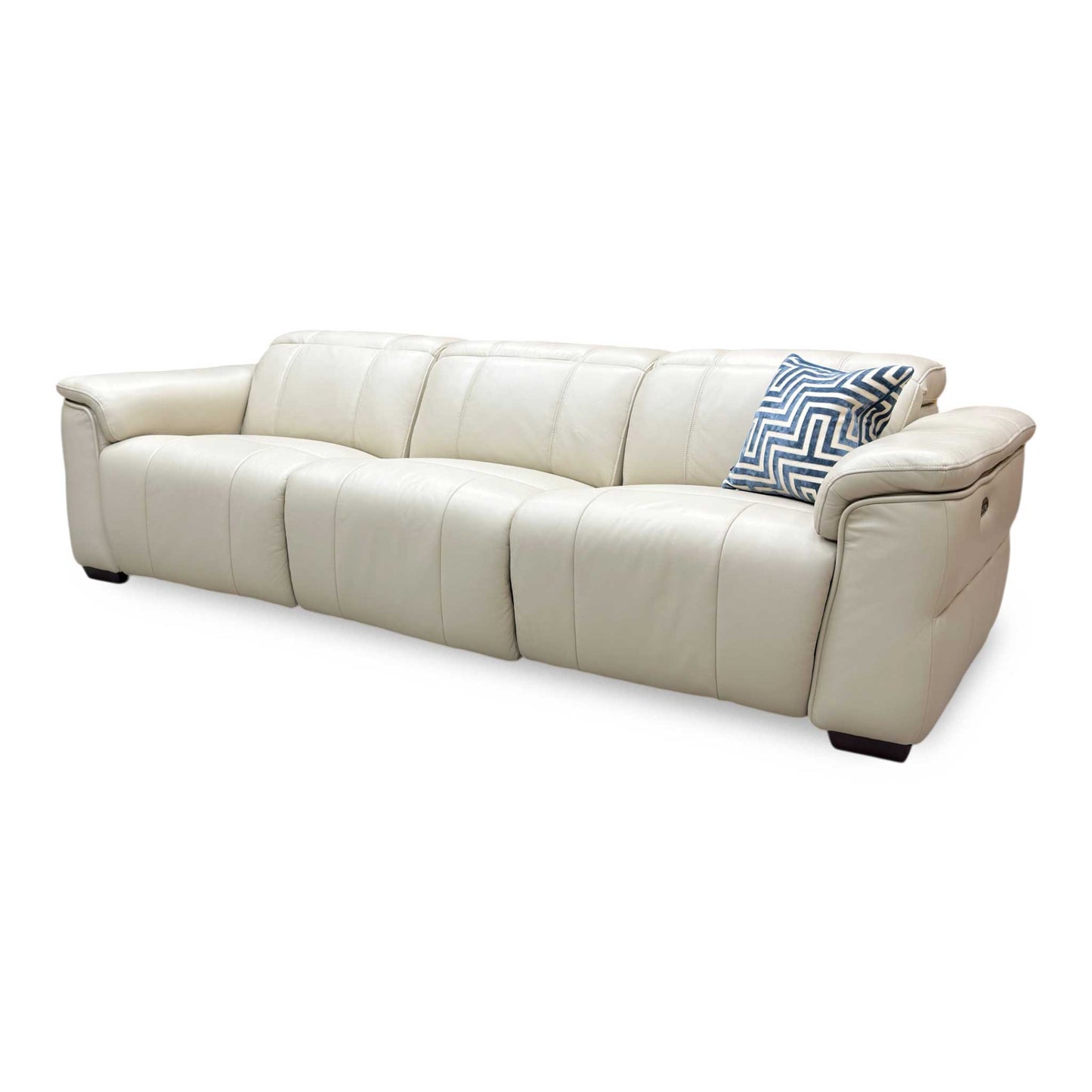 ‘Inca’ Cat-60:05 Bone China Taupe Leather 4 Seater Power Recliner Sofa with Power Headrests