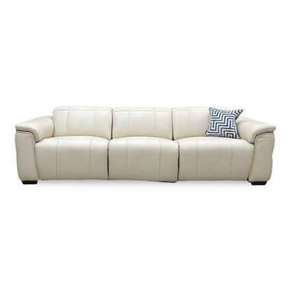 ‘Inca’ Cat-60:05 Bone China Taupe Leather 4 Seater Power Recliner Sofa with Power Headrests