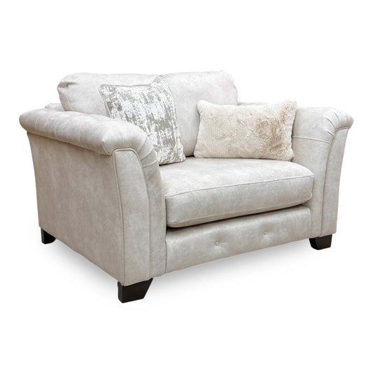 ‘Aura' Kenzo Cream Dw Ft Velvet Classic Back Snuggler Chair