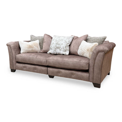 ‘Aura' Kenzo Chocolate Brown Dw Ft Velvet 4 Seater Scatter Back Split Frame Sofa