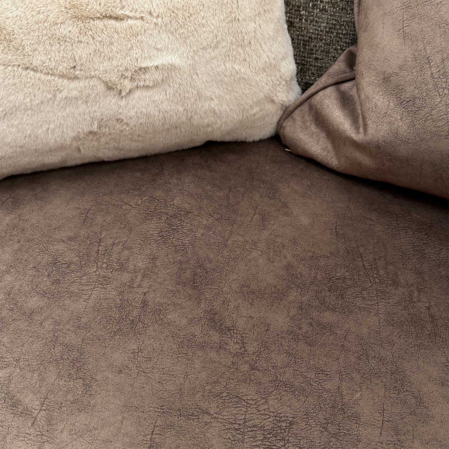 ‘Aura' Kenzo Chocolate Brown Dw Ft Velvet 4 Seater Scatter Back Split Frame Sofa