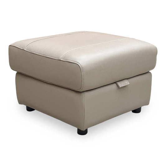 'Sloane' Cat-40/08 Oyster Leather Storage Footstool
