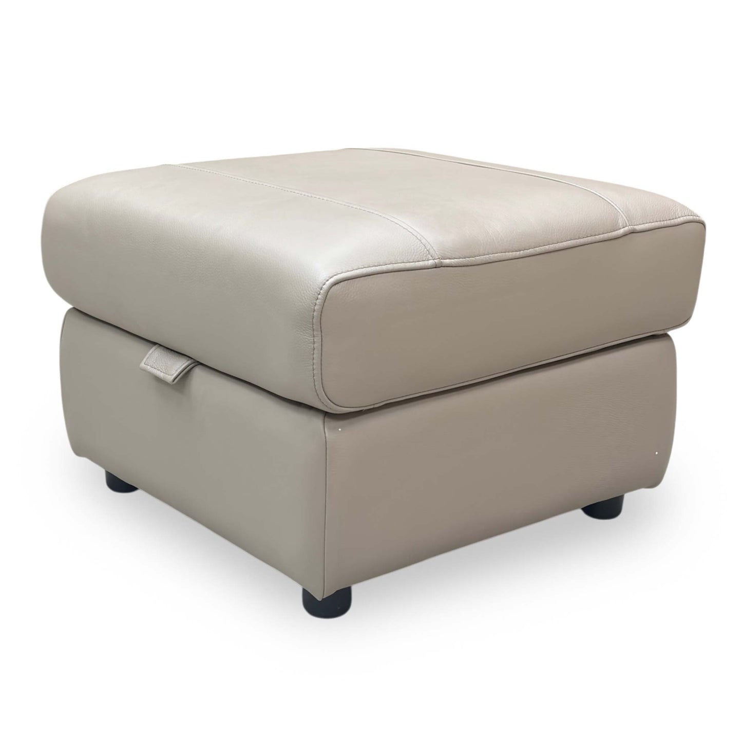 'Sloane' Cat-40/08 Oyster Leather Storage Footstool