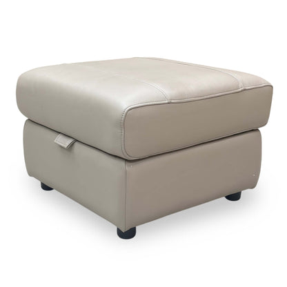 'Sloane' Cat-40/08 Oyster Leather Storage Footstool