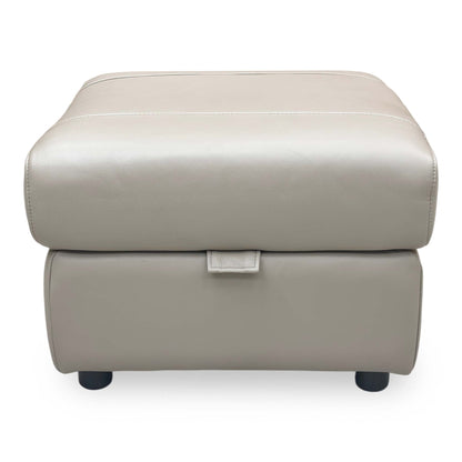 'Sloane' Cat-40/08 Oyster Leather Storage Footstool