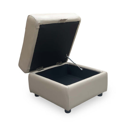 'Sloane' Cat-40/08 Oyster Leather Storage Footstool