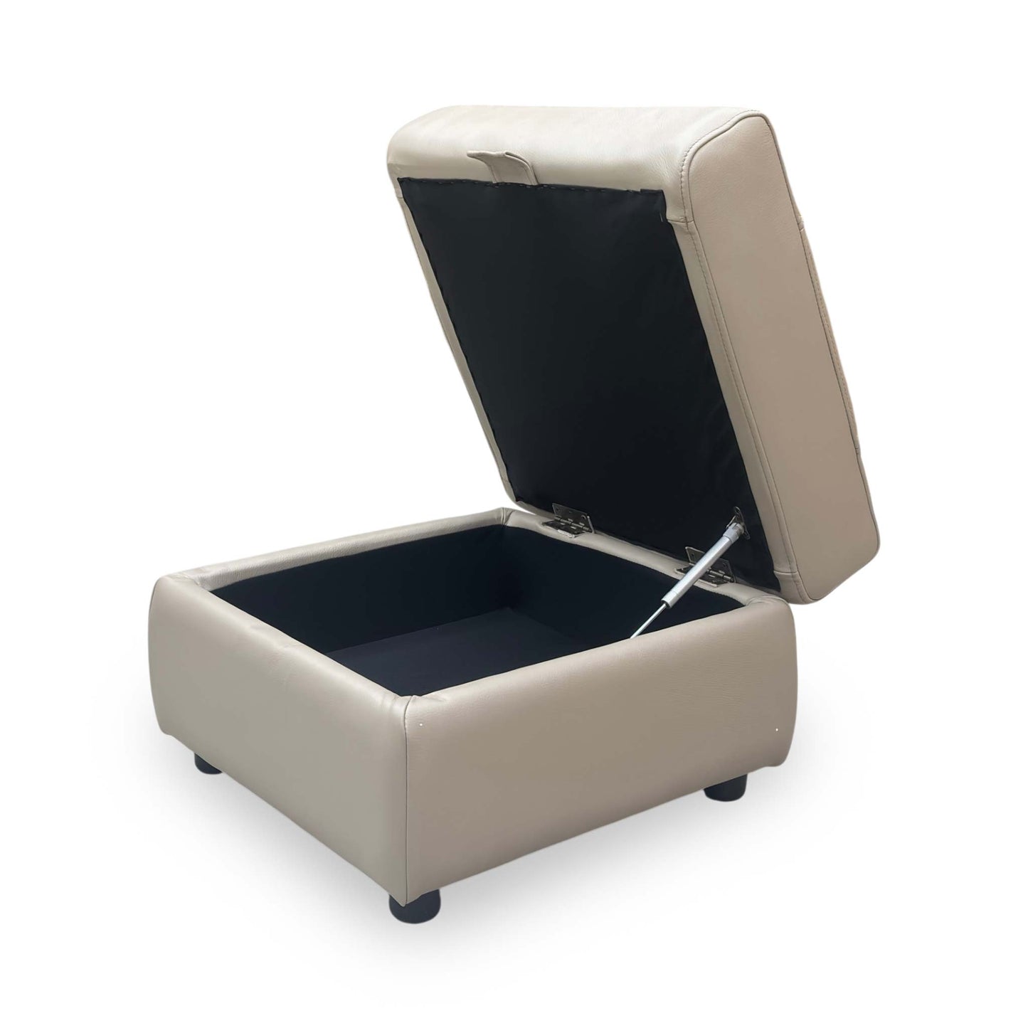 'Sloane' Cat-40/08 Oyster Leather Storage Footstool