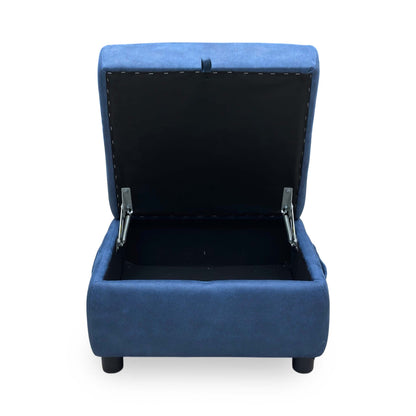 World of Leather 'Hollywood' Bfa-Blj-R10 Blue Fabric Storage Footstool