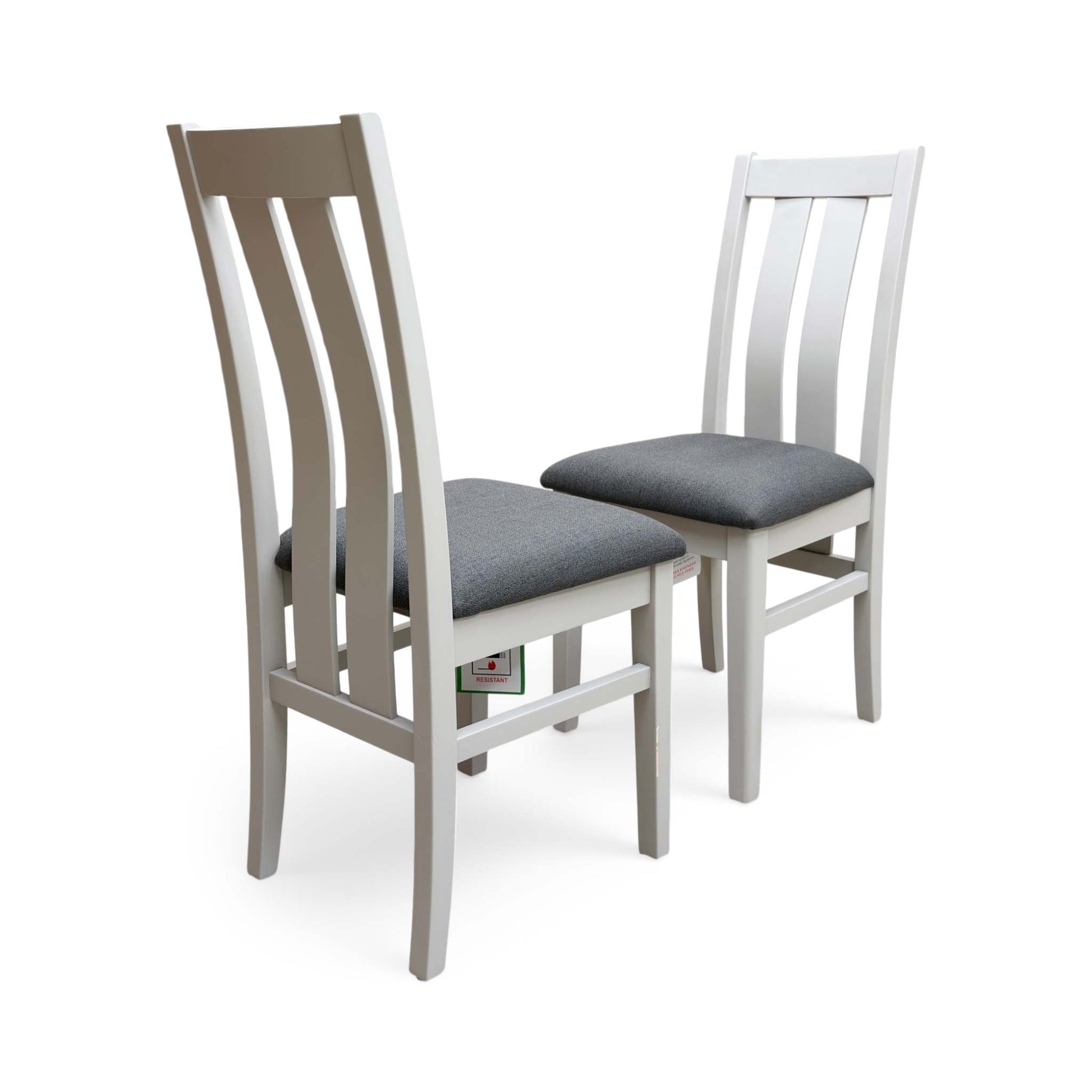 Furnitureland ‘Hamilton’ Dark Grey Upholstery High Back Wooden Slat Back Dining Chair - Set of 2 - product photo 3