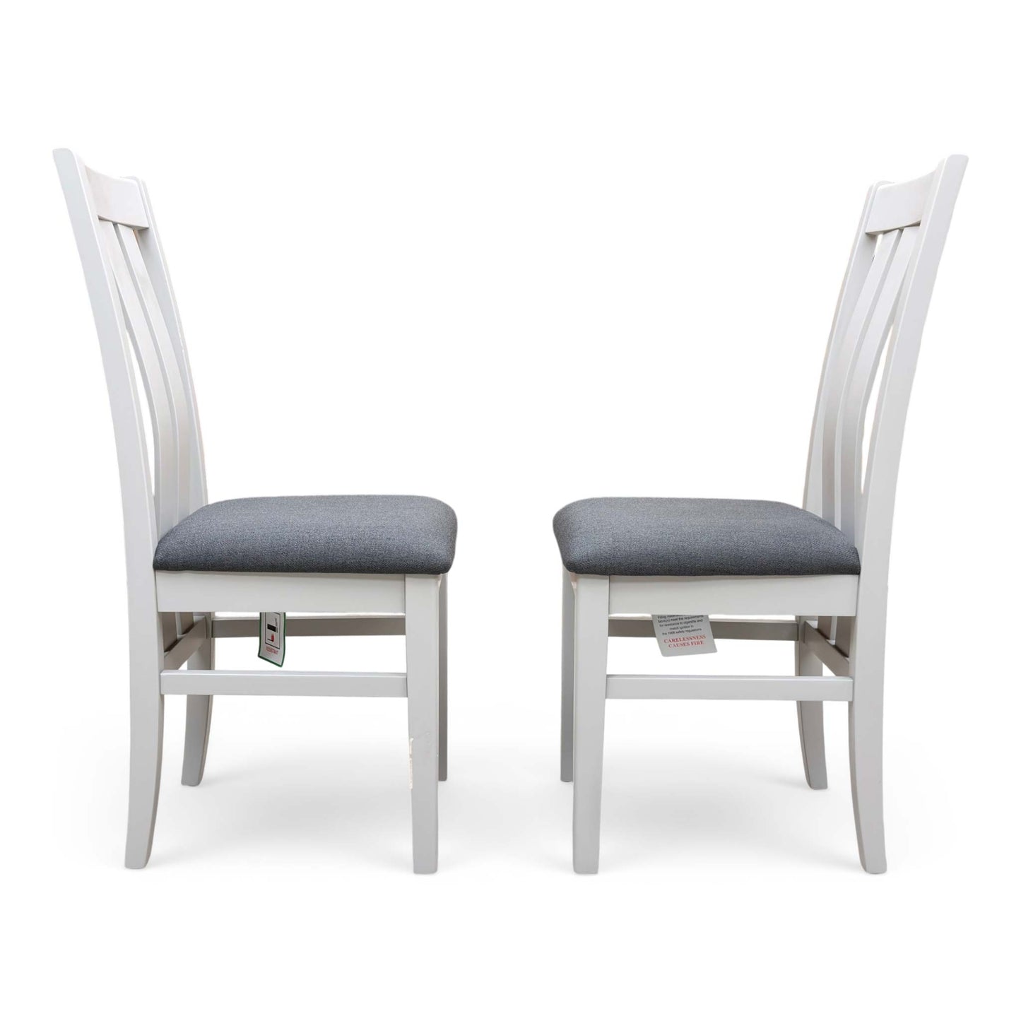 Furnitureland ‘Hamilton’ Dark Grey Upholstery High Back Wooden Slat Back Dining Chair - Set of 2 - product photo 4