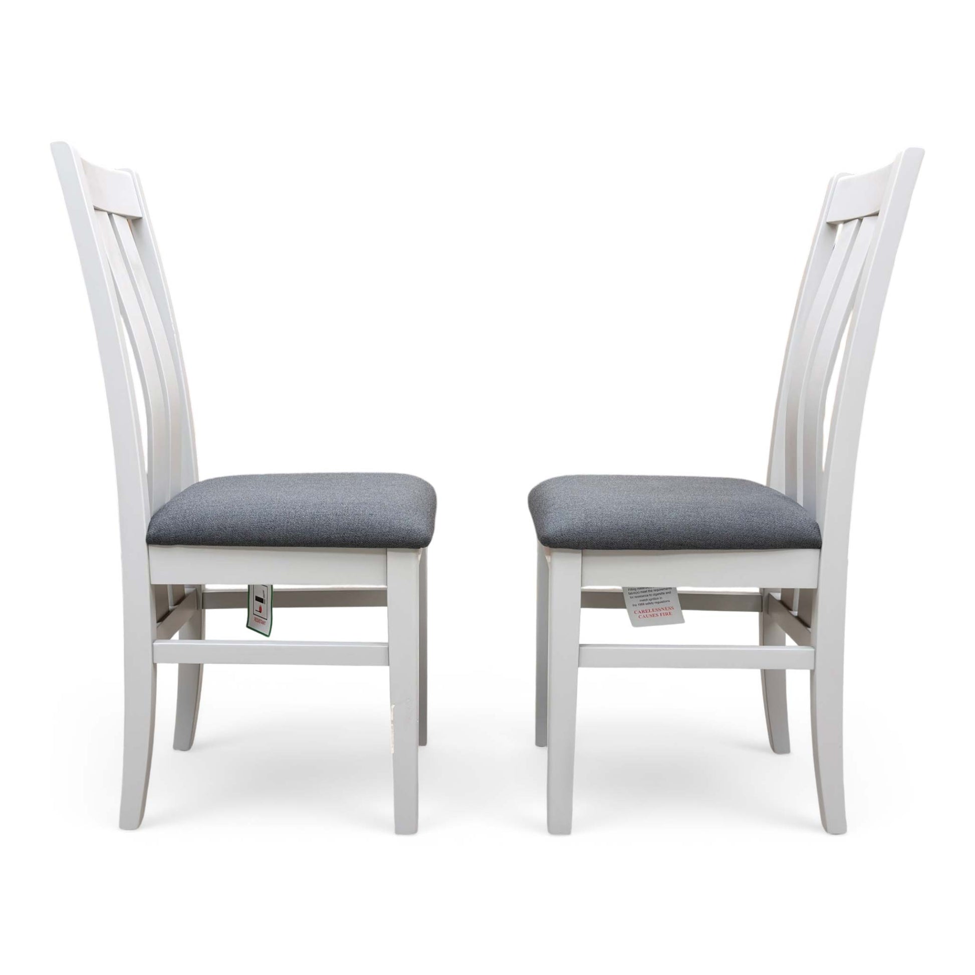 Furnitureland ‘Hamilton’ Dark Grey Upholstery High Back Wooden Slat Back Dining Chair - Set of 2 - product photo 4
