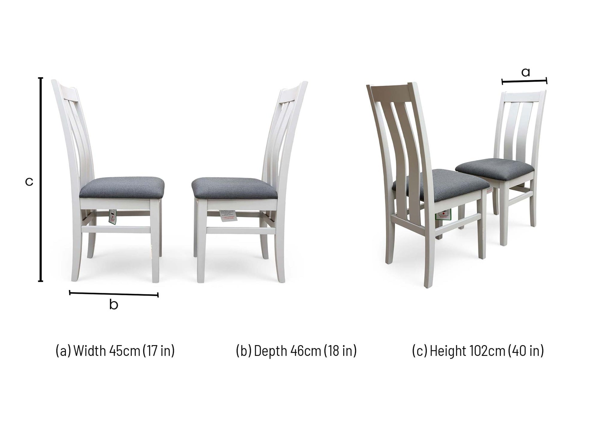 Furnitureland ‘Hamilton’ Dark Grey Upholstery High Back Wooden Slat Back Dining Chair - Set of 2 - product photo 8