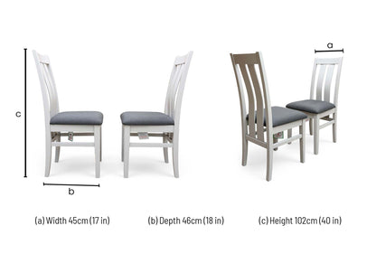 Furnitureland ‘Hamilton’ Dark Grey Upholstery High Back Wooden Slat Back Dining Chair - Set of 2 - product photo 8