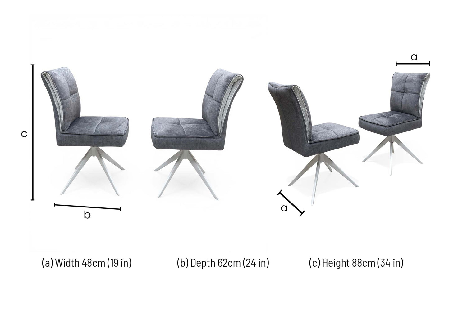 'Glacier' Set of 2 Swivel Dining Chairs