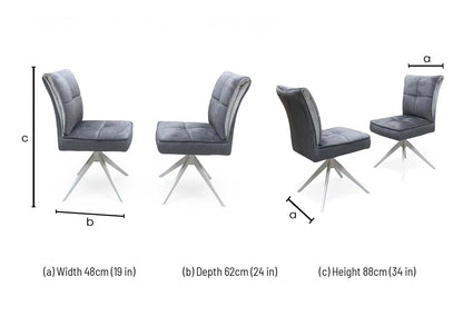 'Glacier' Set of 2 Swivel Dining Chairs