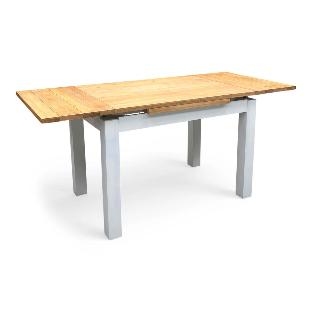'Lewis' Solid Oak 120cm Large Draw Leaf Extending Dining Table with Anthracite Charcoal Grey Fabric Dining Chairs- Set of 6