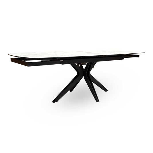 ‘Jose’ Matt Marble Ceramic Top 160cm Swivel Extending Dining Table