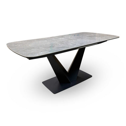 'Cupra' Grey Ceramic Top 180cm Large Pop Up Extending Dining Table