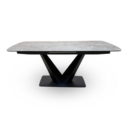 'Cupra' Grey Ceramic Top 180cm Large Pop Up Extending Dining Table