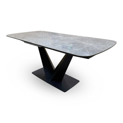 'Cupra' Grey Ceramic Top 180cm Large Pop Up Extending Dining Table