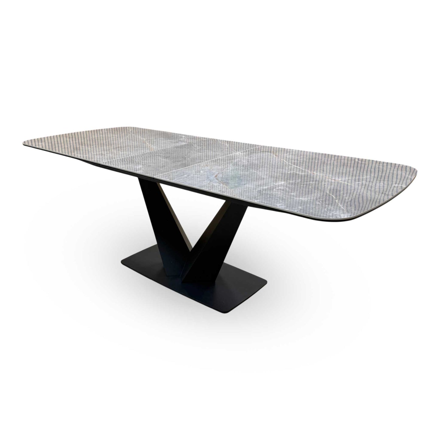 'Cupra' Grey Ceramic Top 180cm Large Pop Up Extending Dining Table