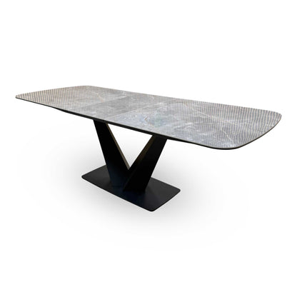 'Cupra' Grey Ceramic Top 180cm Large Pop Up Extending Dining Table