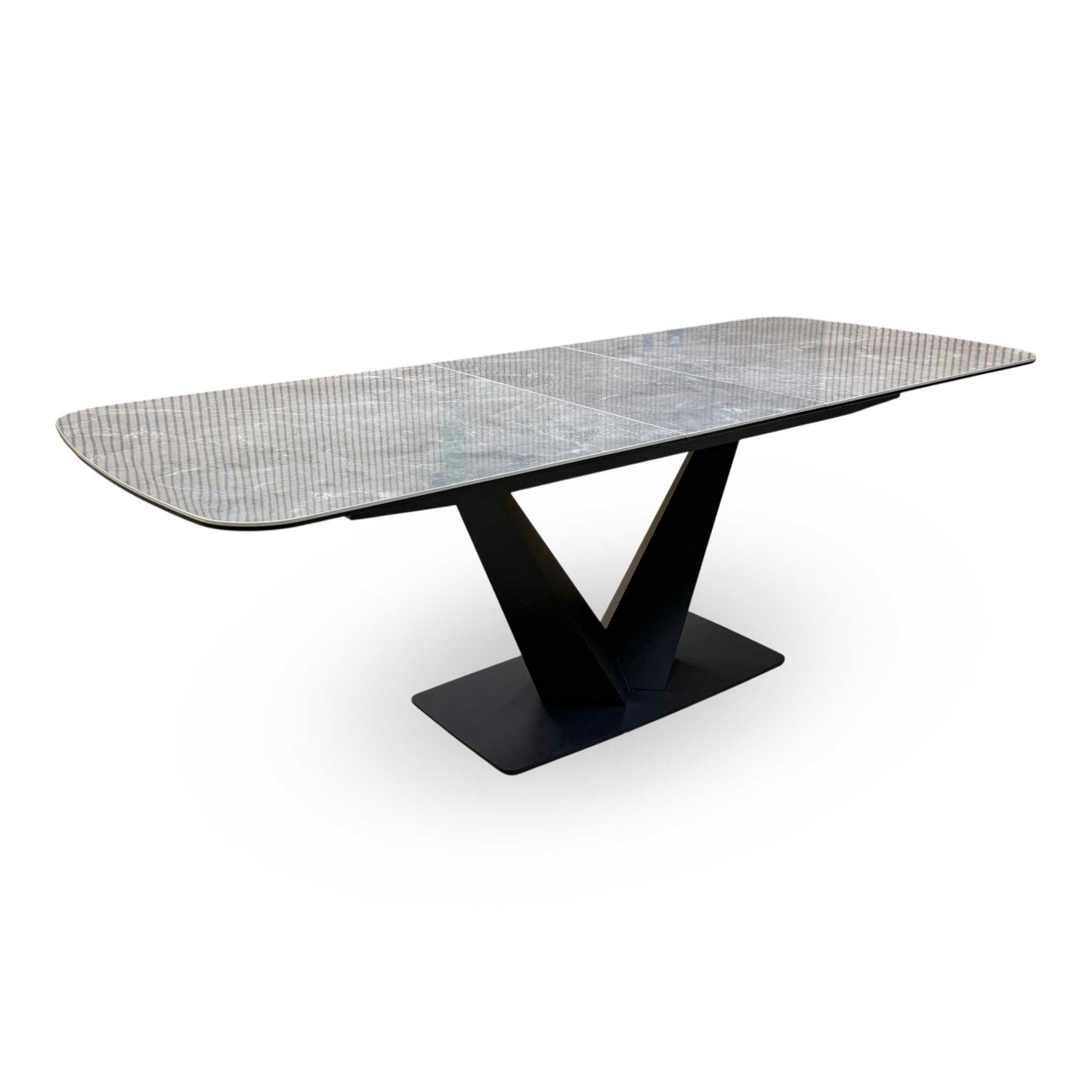 'Cupra' Grey Ceramic Top 180cm Large Pop Up Extending Dining Table
