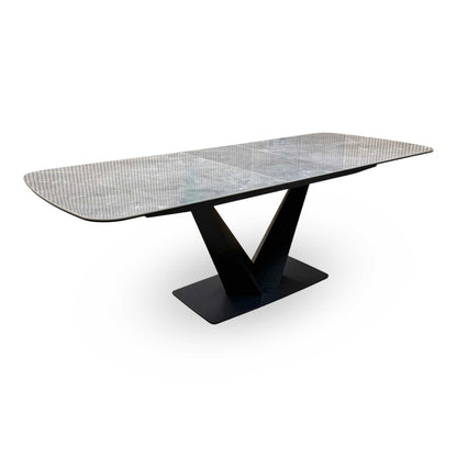 'Cupra' Grey Ceramic Top 180cm Large Pop Up Extending Dining Table