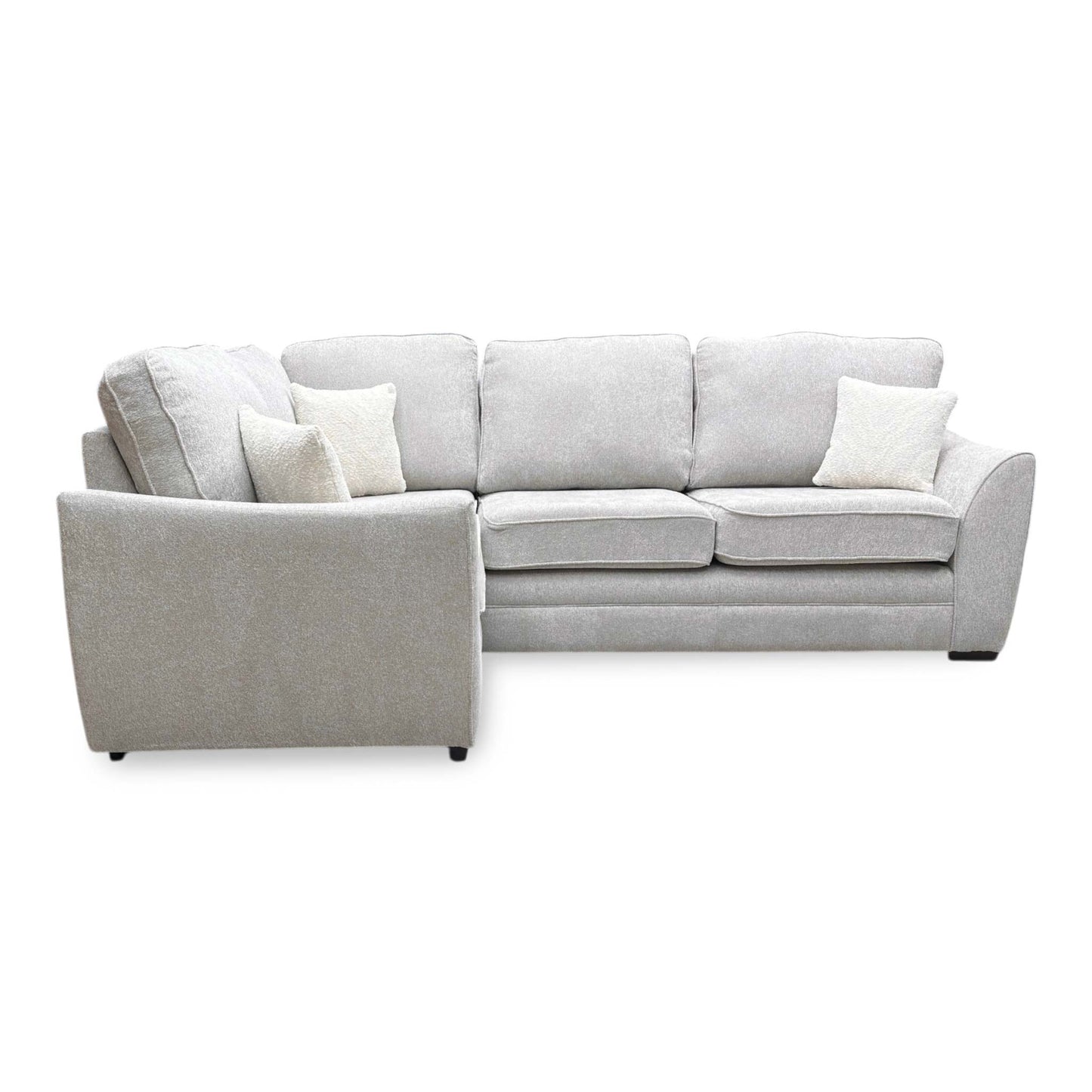 ‘Trinity’ Natural Fabric Left Hand Double Arm Corner Group Sofa