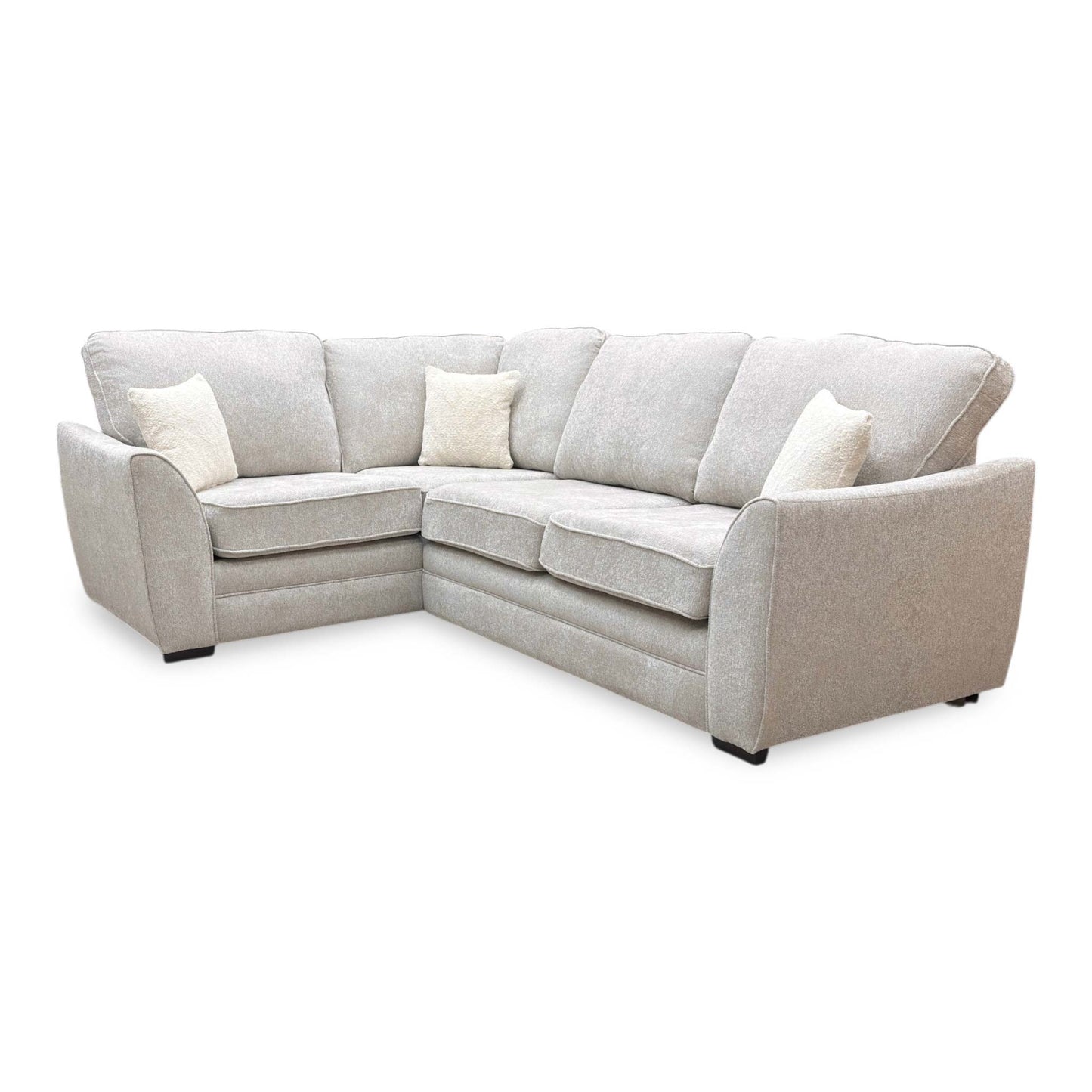 ‘Trinity’ Natural Fabric Left Hand Double Arm Corner Group Sofa