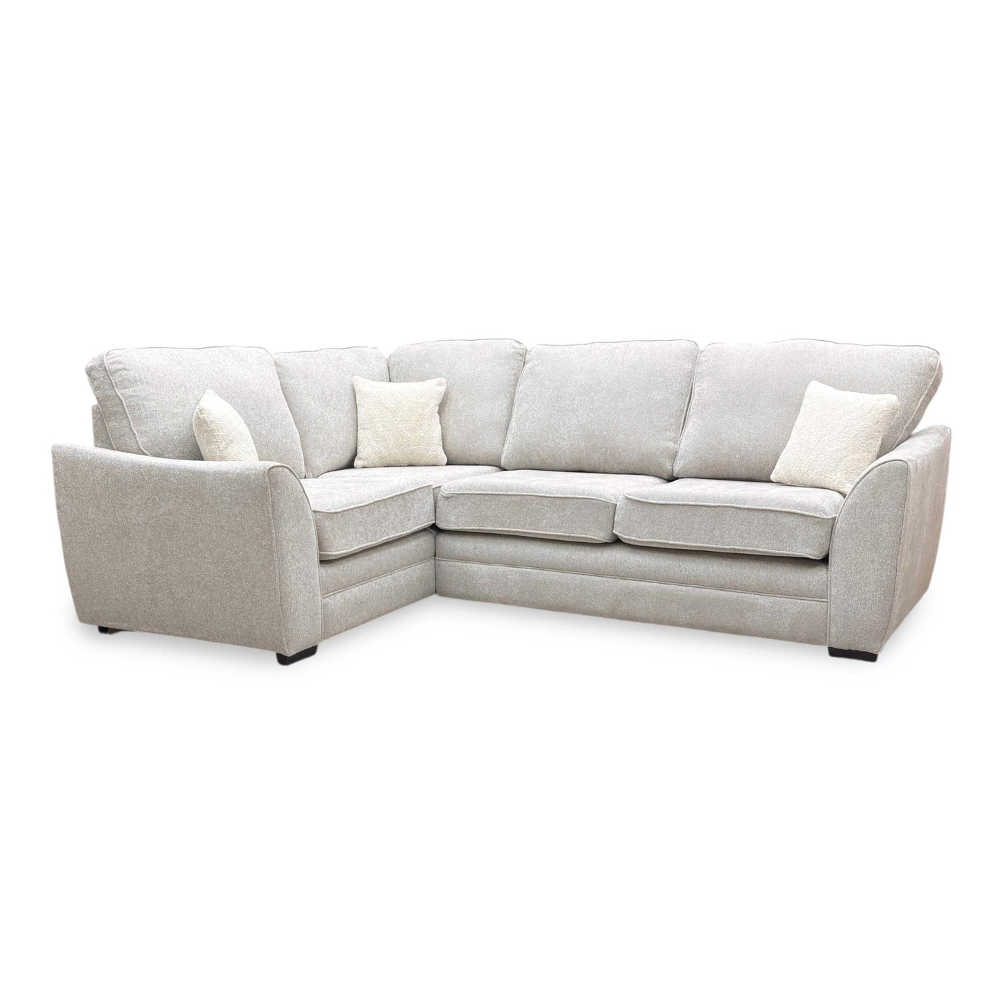 ‘Trinity’ Natural Fabric Left Hand Double Arm Corner Group Sofa